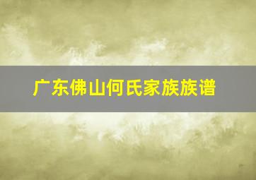 广东佛山何氏家族族谱