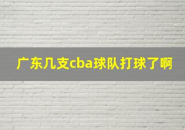 广东几支cba球队打球了啊