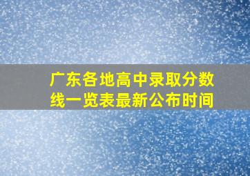 广东各地高中录取分数线一览表最新公布时间