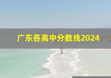 广东各高中分数线2024