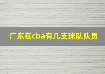 广东在cba有几支球队队员