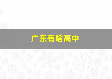 广东有啥高中