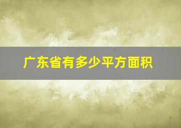 广东省有多少平方面积