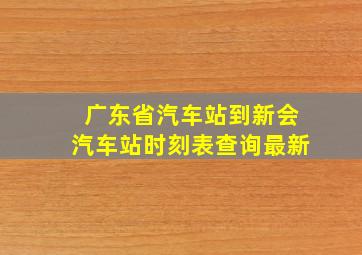 广东省汽车站到新会汽车站时刻表查询最新