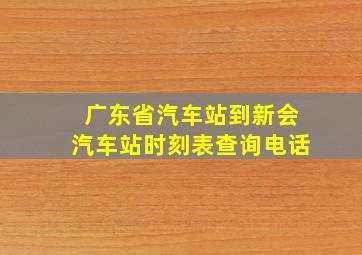 广东省汽车站到新会汽车站时刻表查询电话