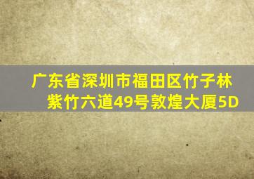 广东省深圳市福田区竹子林紫竹六道49号敦煌大厦5D