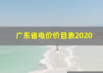 广东省电价价目表2020