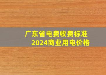 广东省电费收费标准2024商业用电价格