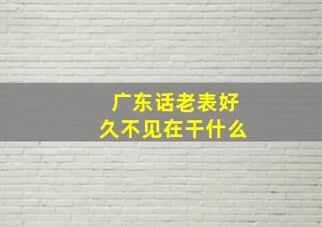 广东话老表好久不见在干什么