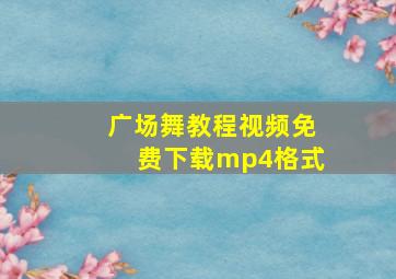 广场舞教程视频免费下载mp4格式