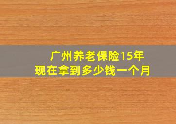 广州养老保险15年现在拿到多少钱一个月