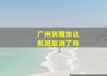 广州到雅加达航班取消了吗