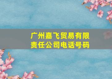 广州嘉飞贸易有限责任公司电话号码