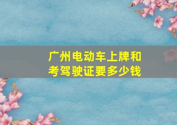 广州电动车上牌和考驾驶证要多少钱