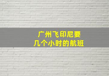 广州飞印尼要几个小时的航班