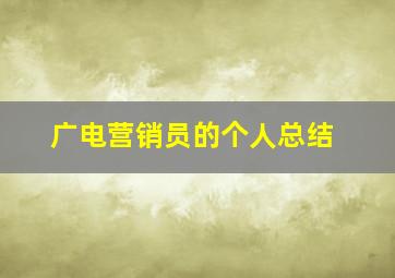 广电营销员的个人总结