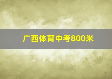 广西体育中考800米