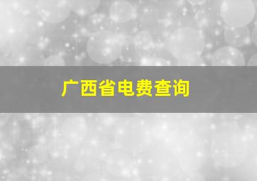 广西省电费查询