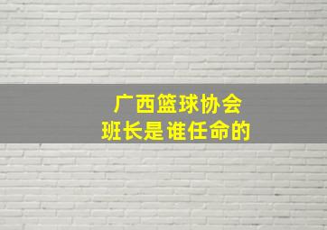 广西篮球协会班长是谁任命的