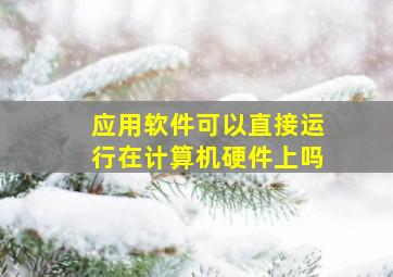 应用软件可以直接运行在计算机硬件上吗