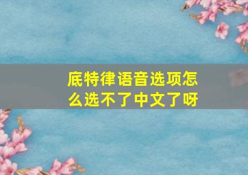 底特律语音选项怎么选不了中文了呀