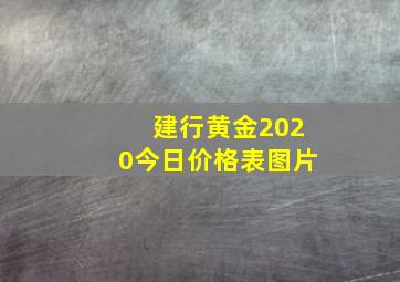 建行黄金2020今日价格表图片