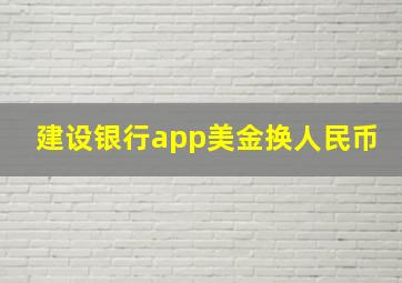 建设银行app美金换人民币