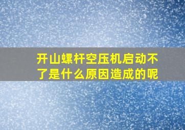 开山螺杆空压机启动不了是什么原因造成的呢