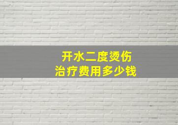 开水二度烫伤治疗费用多少钱