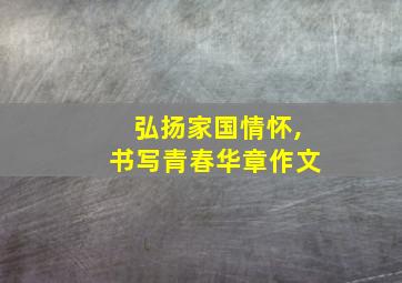 弘扬家国情怀,书写青春华章作文