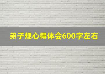 弟子规心得体会600字左右