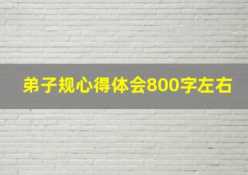 弟子规心得体会800字左右