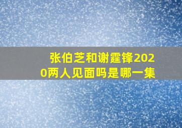 张伯芝和谢霆锋2020两人见面吗是哪一集