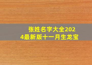 张姓名字大全2024最新版十一月生龙宝