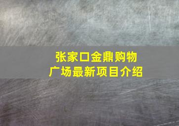 张家口金鼎购物广场最新项目介绍