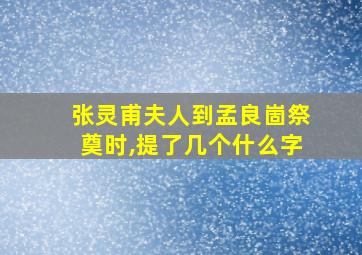 张灵甫夫人到孟良崮祭奠时,提了几个什么字