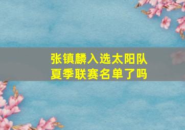 张镇麟入选太阳队夏季联赛名单了吗