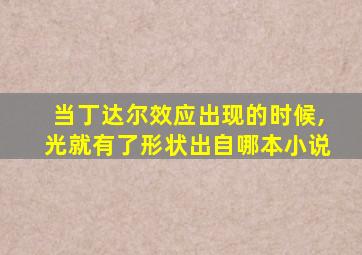 当丁达尔效应出现的时候,光就有了形状出自哪本小说