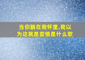 当你躺在我怀里,我以为这就是爱情是什么歌