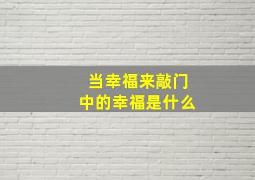 当幸福来敲门中的幸福是什么