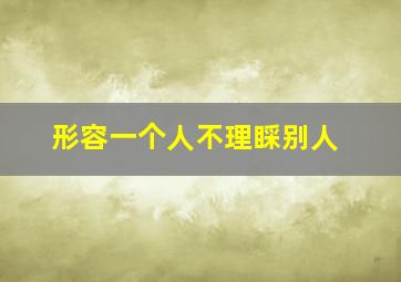 形容一个人不理睬别人