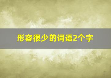 形容很少的词语2个字