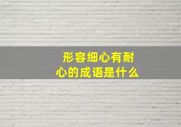 形容细心有耐心的成语是什么