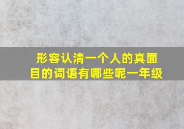 形容认清一个人的真面目的词语有哪些呢一年级