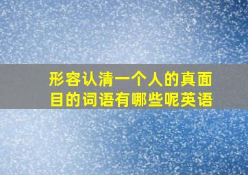 形容认清一个人的真面目的词语有哪些呢英语