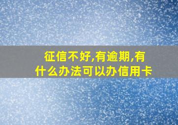 征信不好,有逾期,有什么办法可以办信用卡