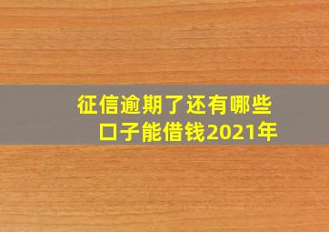 征信逾期了还有哪些口子能借钱2021年