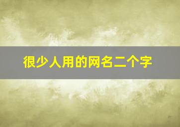 很少人用的网名二个字