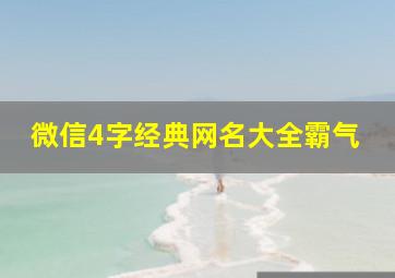 微信4字经典网名大全霸气