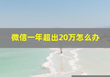 微信一年超出20万怎么办